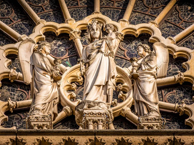 Sculpted portal figures of Notre-Dame de Paris